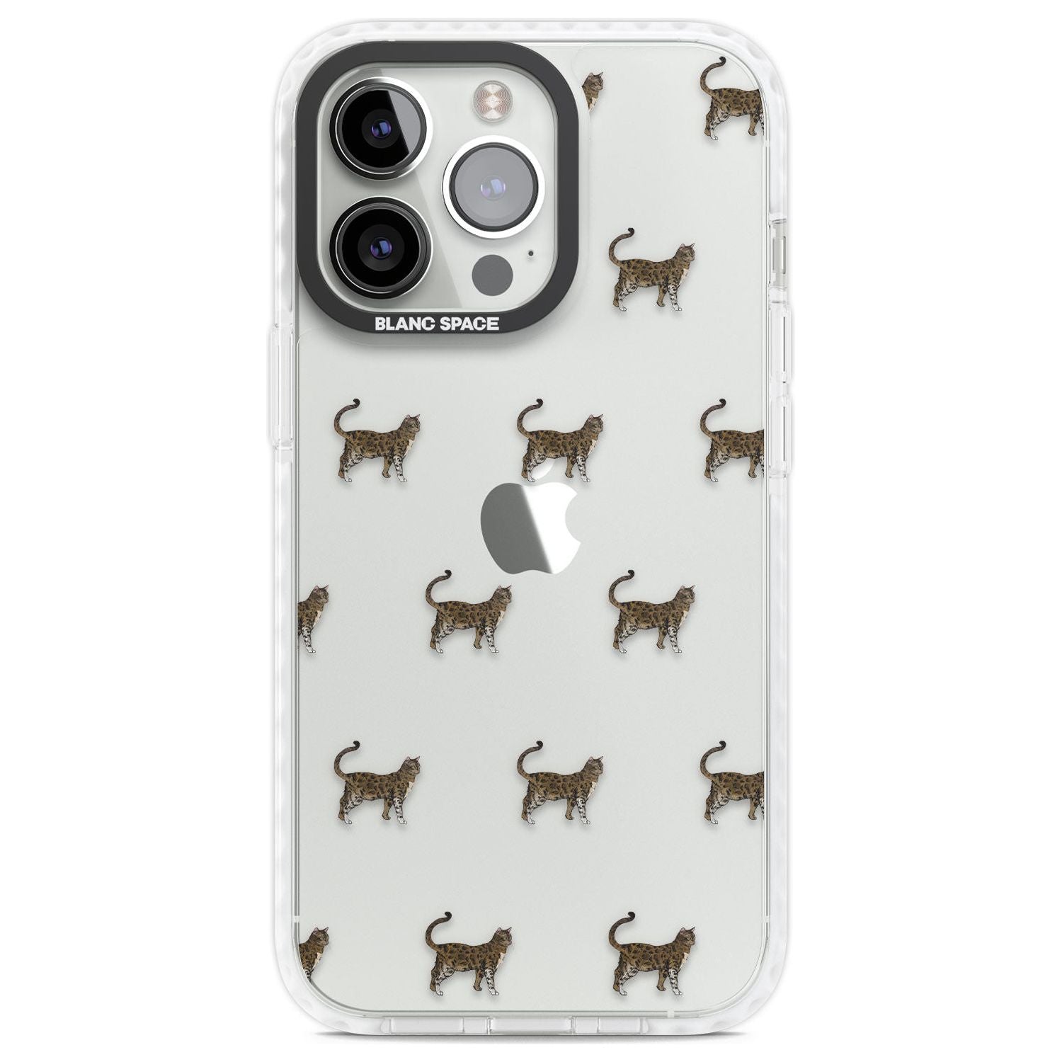 Bengal Cat Pattern Phone Case iPhone 13 Pro / Impact Case,iPhone 14 Pro / Impact Case,iPhone 15 Pro Max / Impact Case,iPhone 15 Pro / Impact Case Blanc Space