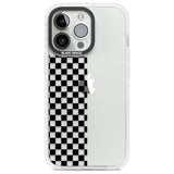 Checker: Half Black Check on Clear Phone Case iPhone 13 Pro / Impact Case,iPhone 14 Pro / Impact Case,iPhone 15 Pro / Impact Case,iPhone 15 Pro Max / Impact Case Blanc Space