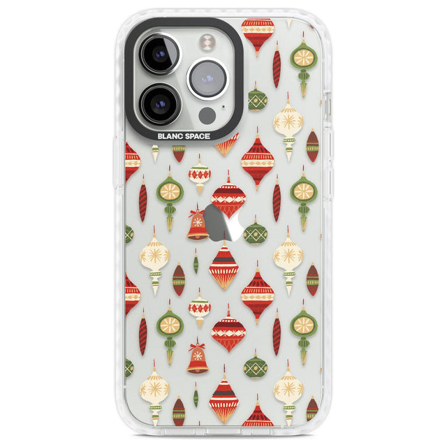 Christmas Baubles Pattern Phone Case iPhone 13 Pro / Impact Case,iPhone 14 Pro / Impact Case,iPhone 15 Pro Max / Impact Case,iPhone 15 Pro / Impact Case Blanc Space