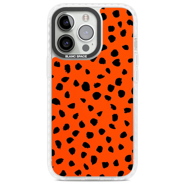 Black & Bright Red Dalmatian Polka Dot Spots Phone Case iPhone 13 Pro / Impact Case,iPhone 14 Pro / Impact Case,iPhone 15 Pro Max / Impact Case,iPhone 15 Pro / Impact Case Blanc Space
