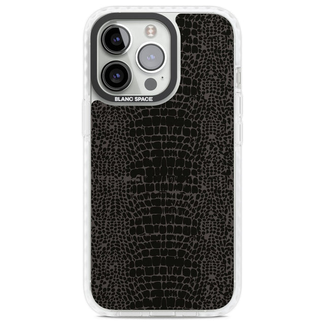 Dark Animal Print Pattern Snake Skin Phone Case iPhone 13 Pro / Impact Case,iPhone 14 Pro / Impact Case,iPhone 15 Pro Max / Impact Case,iPhone 15 Pro / Impact Case Blanc Space