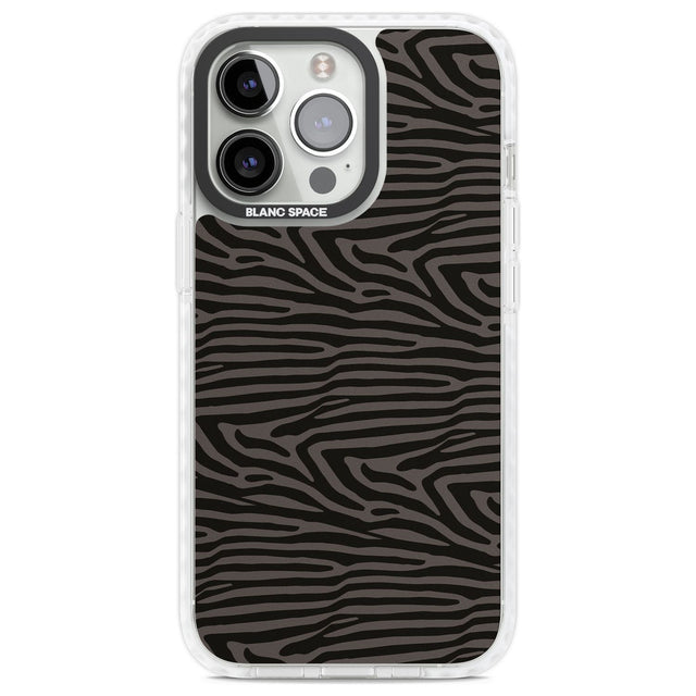 Dark Animal Print Pattern Zebra Phone Case iPhone 13 Pro / Impact Case,iPhone 14 Pro / Impact Case,iPhone 15 Pro Max / Impact Case,iPhone 15 Pro / Impact Case Blanc Space