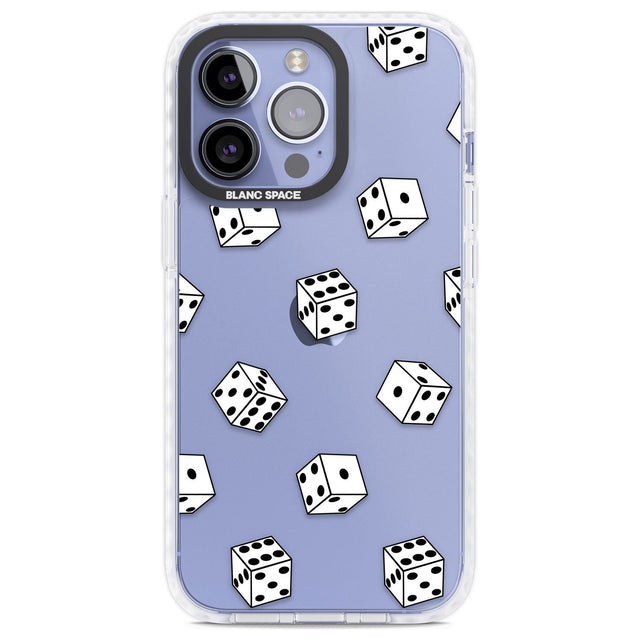 Clear Dice Pattern Phone Case iPhone 13 Pro / Impact Case,iPhone 14 Pro / Impact Case,iPhone 15 Pro Max / Impact Case,iPhone 15 Pro / Impact Case Blanc Space