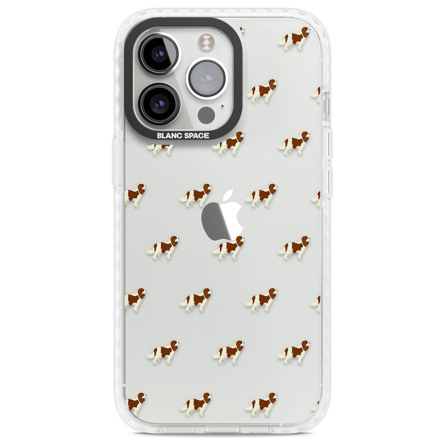 Cavalier King Charles Spaniel Pattern Clear Phone Case iPhone 13 Pro / Impact Case,iPhone 14 Pro / Impact Case,iPhone 15 Pro Max / Impact Case,iPhone 15 Pro / Impact Case Blanc Space