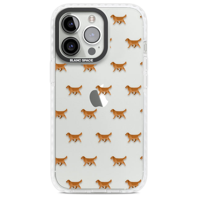 Golden Retriever Dog Pattern Clear Phone Case iPhone 13 Pro / Impact Case,iPhone 14 Pro / Impact Case,iPhone 15 Pro / Impact Case,iPhone 15 Pro Max / Impact Case Blanc Space