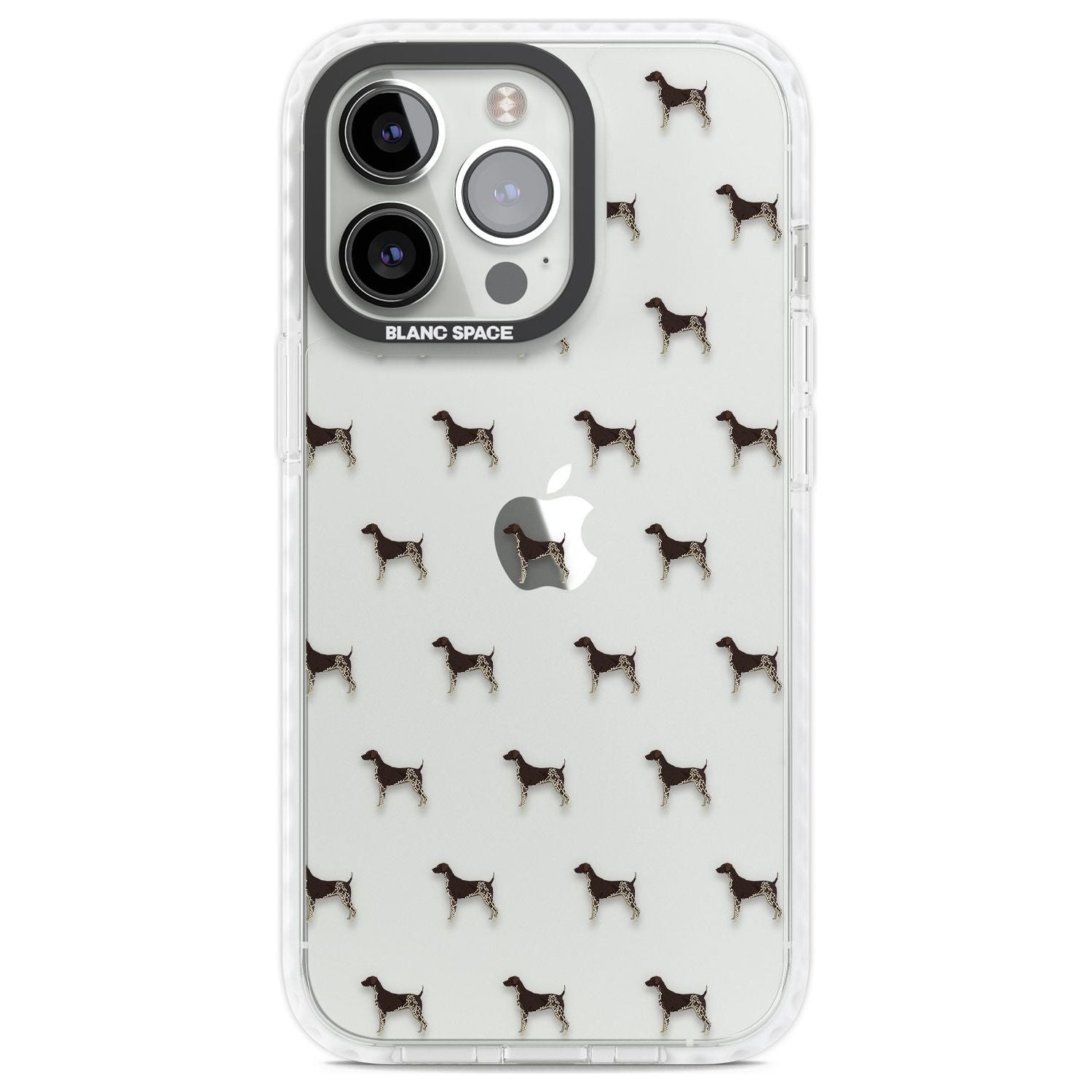 German Shorthaired Pointer Dog Pattern Clear Phone Case iPhone 13 Pro / Impact Case,iPhone 14 Pro / Impact Case,iPhone 15 Pro Max / Impact Case,iPhone 15 Pro / Impact Case Blanc Space