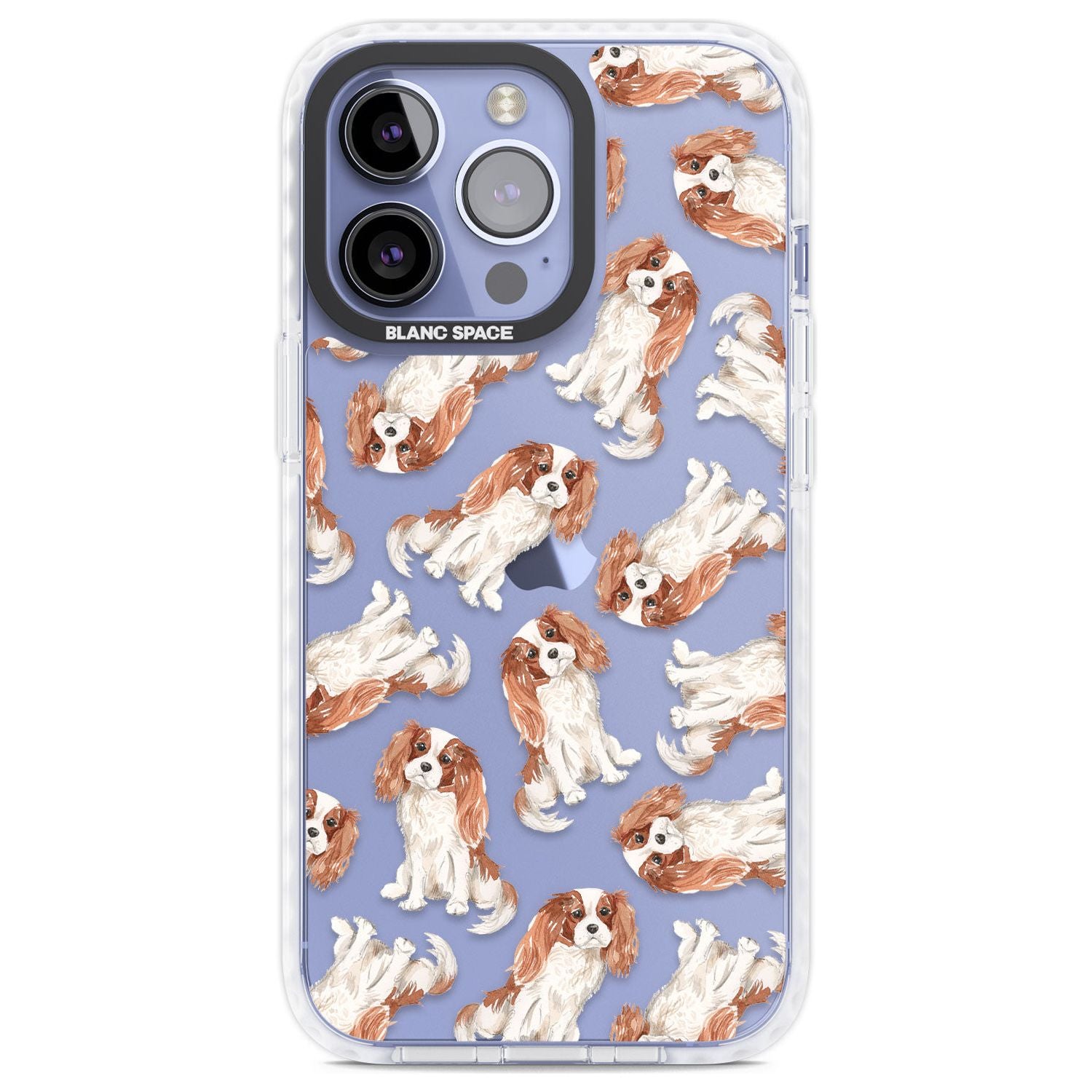 Cavalier King Charles Spaniel Dog Pattern Phone Case iPhone 13 Pro / Impact Case,iPhone 14 Pro / Impact Case,iPhone 15 Pro Max / Impact Case,iPhone 15 Pro / Impact Case Blanc Space