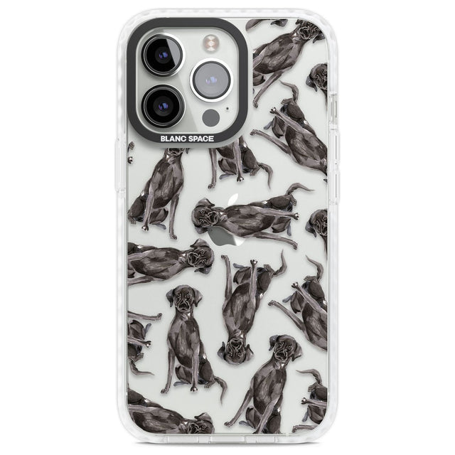 Black Labrador Watercolour Dog Pattern Phone Case iPhone 13 Pro / Impact Case,iPhone 14 Pro / Impact Case,iPhone 15 Pro Max / Impact Case,iPhone 15 Pro / Impact Case Blanc Space