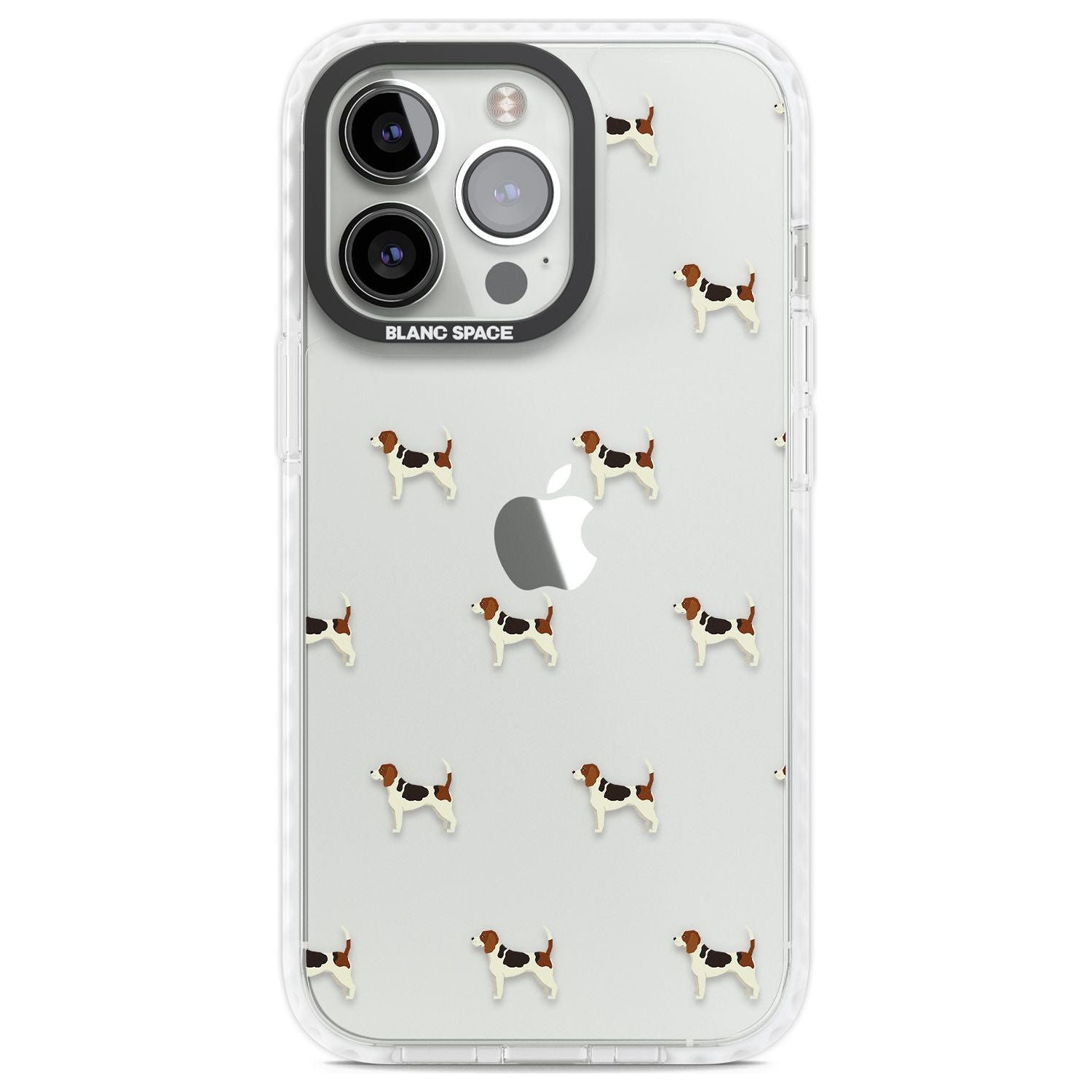 Beagle Dog Pattern Clear Phone Case iPhone 13 Pro / Impact Case,iPhone 14 Pro / Impact Case,iPhone 15 Pro Max / Impact Case,iPhone 15 Pro / Impact Case Blanc Space