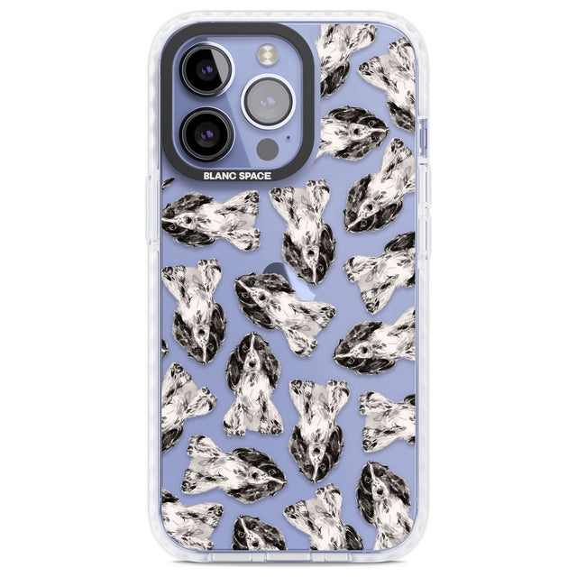 Cocker Spaniel (Black) Watercolour Dog Pattern Phone Case iPhone 13 Pro / Impact Case,iPhone 14 Pro / Impact Case,iPhone 15 Pro Max / Impact Case,iPhone 15 Pro / Impact Case Blanc Space