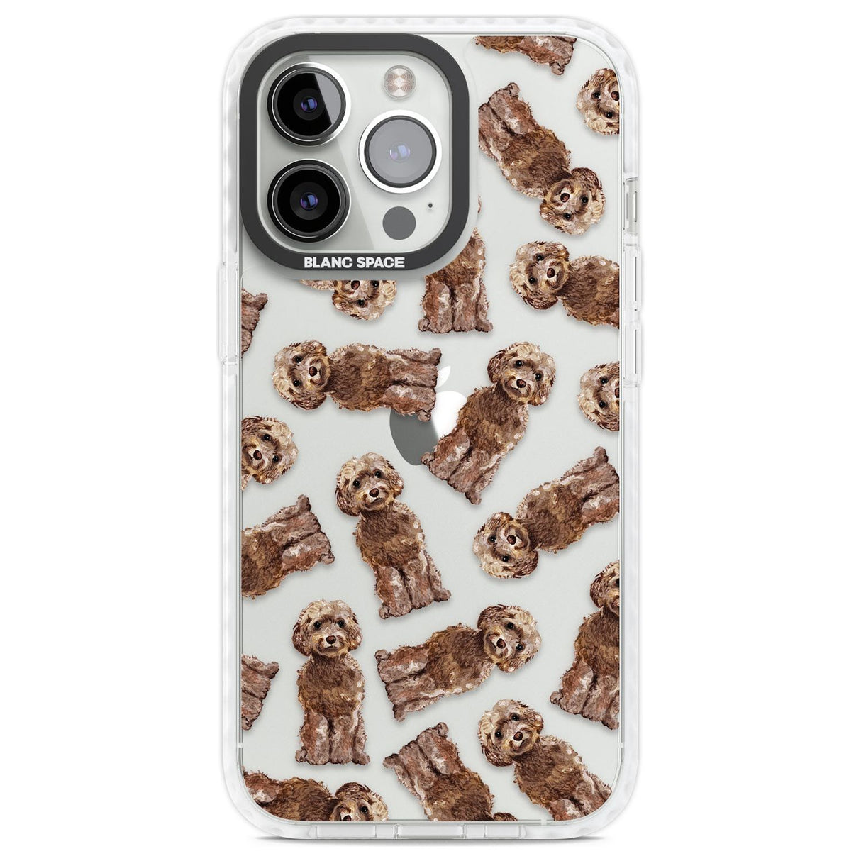 Cockapoo (Brown) Watercolour Dog Pattern Phone Case iPhone 13 Pro / Impact Case,iPhone 14 Pro / Impact Case,iPhone 15 Pro Max / Impact Case,iPhone 15 Pro / Impact Case Blanc Space