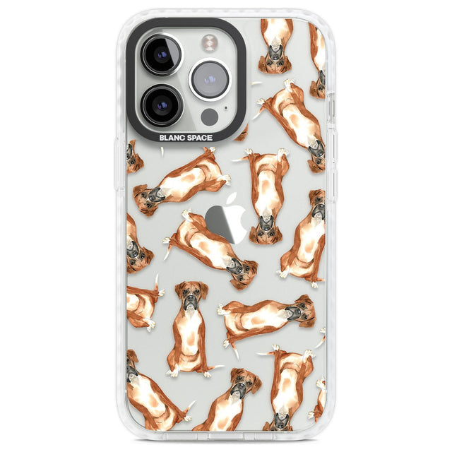 Boxer Watercolour Dog Pattern Phone Case iPhone 13 Pro / Impact Case,iPhone 14 Pro / Impact Case,iPhone 15 Pro Max / Impact Case,iPhone 15 Pro / Impact Case Blanc Space