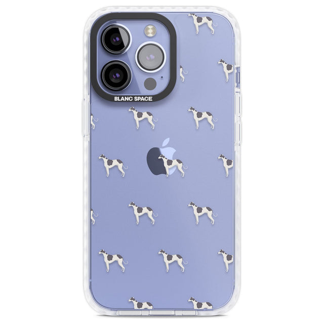 Greyhound Dog Pattern Clear Phone Case iPhone 13 Pro / Impact Case,iPhone 14 Pro / Impact Case,iPhone 15 Pro Max / Impact Case,iPhone 15 Pro / Impact Case Blanc Space
