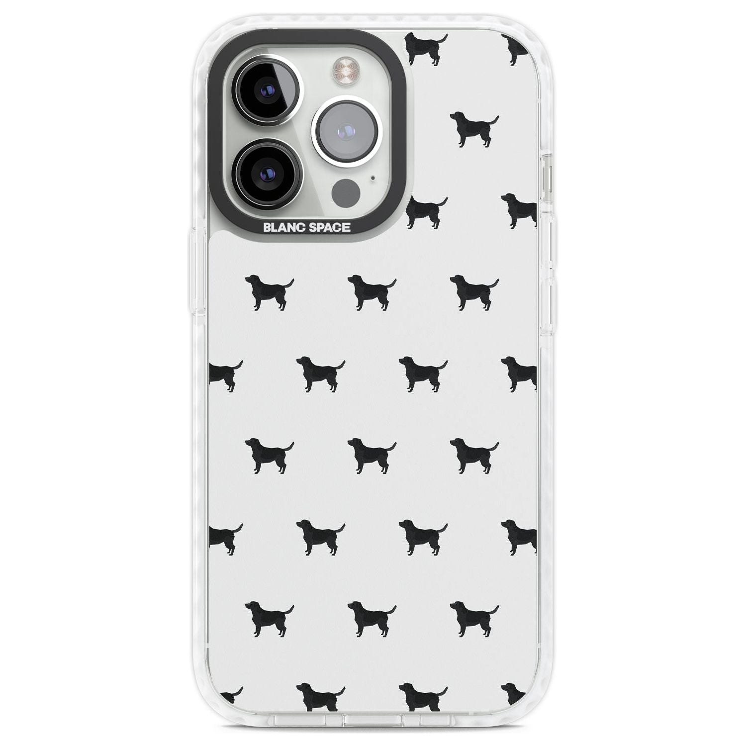 Black Labrador Dog Pattern Phone Case iPhone 13 Pro / Impact Case,iPhone 14 Pro / Impact Case,iPhone 15 Pro Max / Impact Case,iPhone 15 Pro / Impact Case Blanc Space