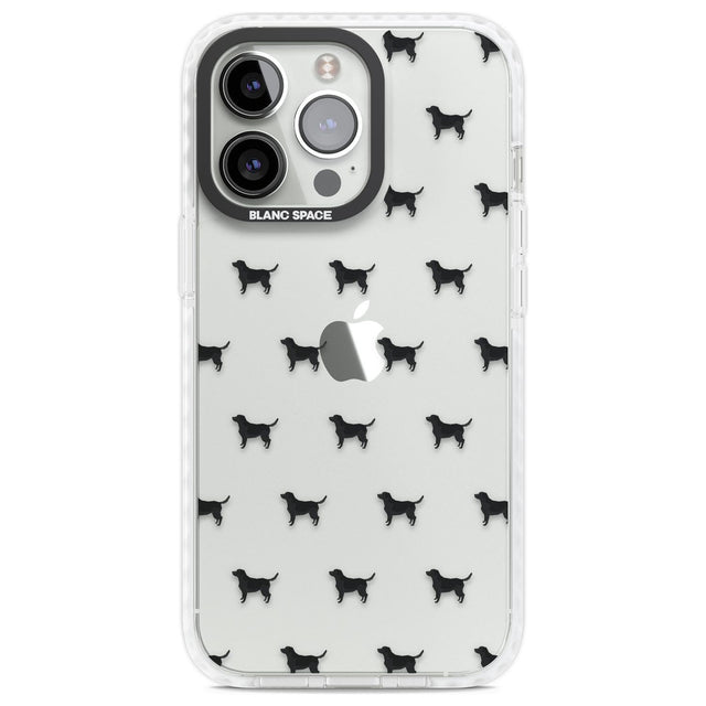 Black Labrador Dog Pattern Clear Phone Case iPhone 13 Pro / Impact Case,iPhone 14 Pro / Impact Case,iPhone 15 Pro Max / Impact Case,iPhone 15 Pro / Impact Case Blanc Space