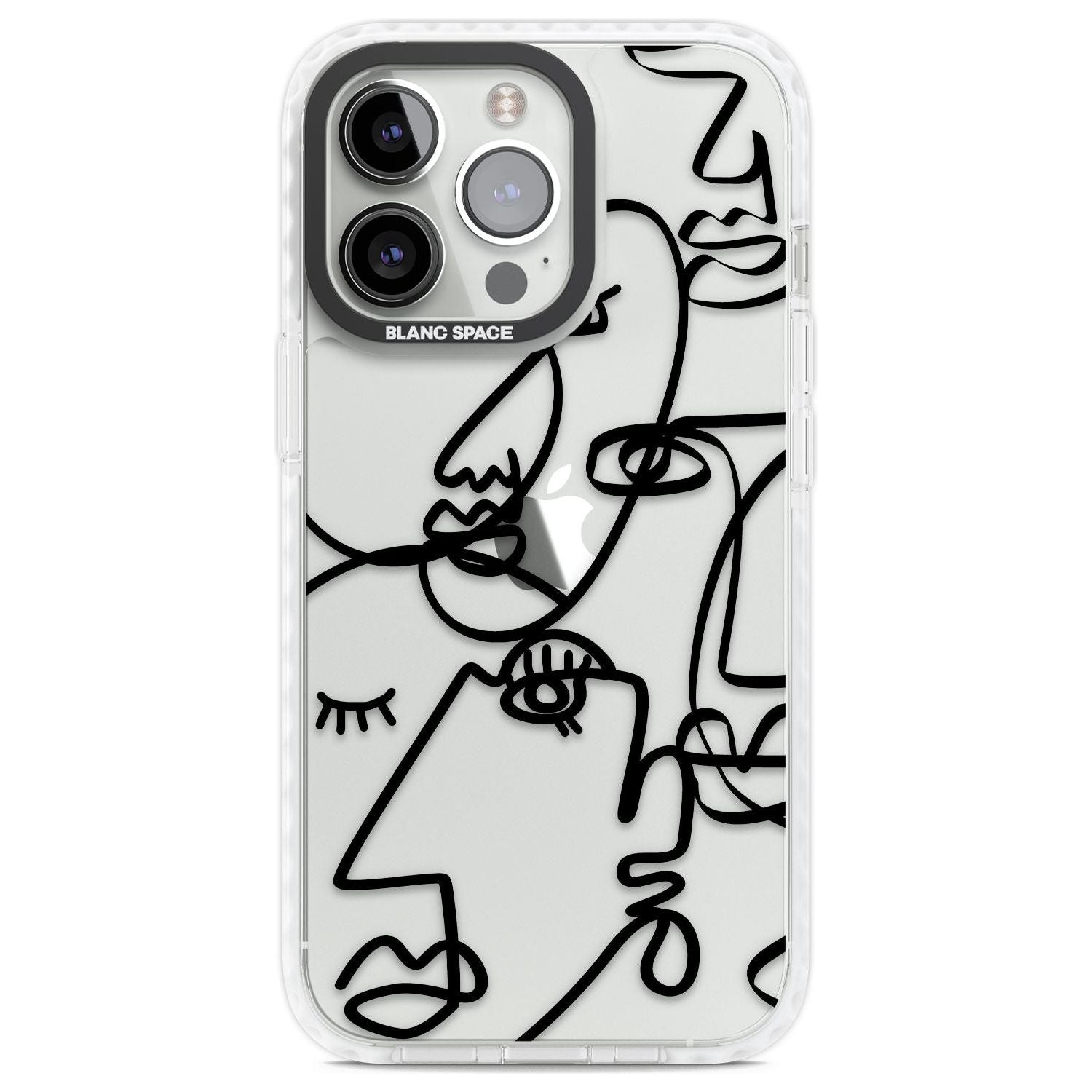 Abstract Continuous Line Faces Black on Clear