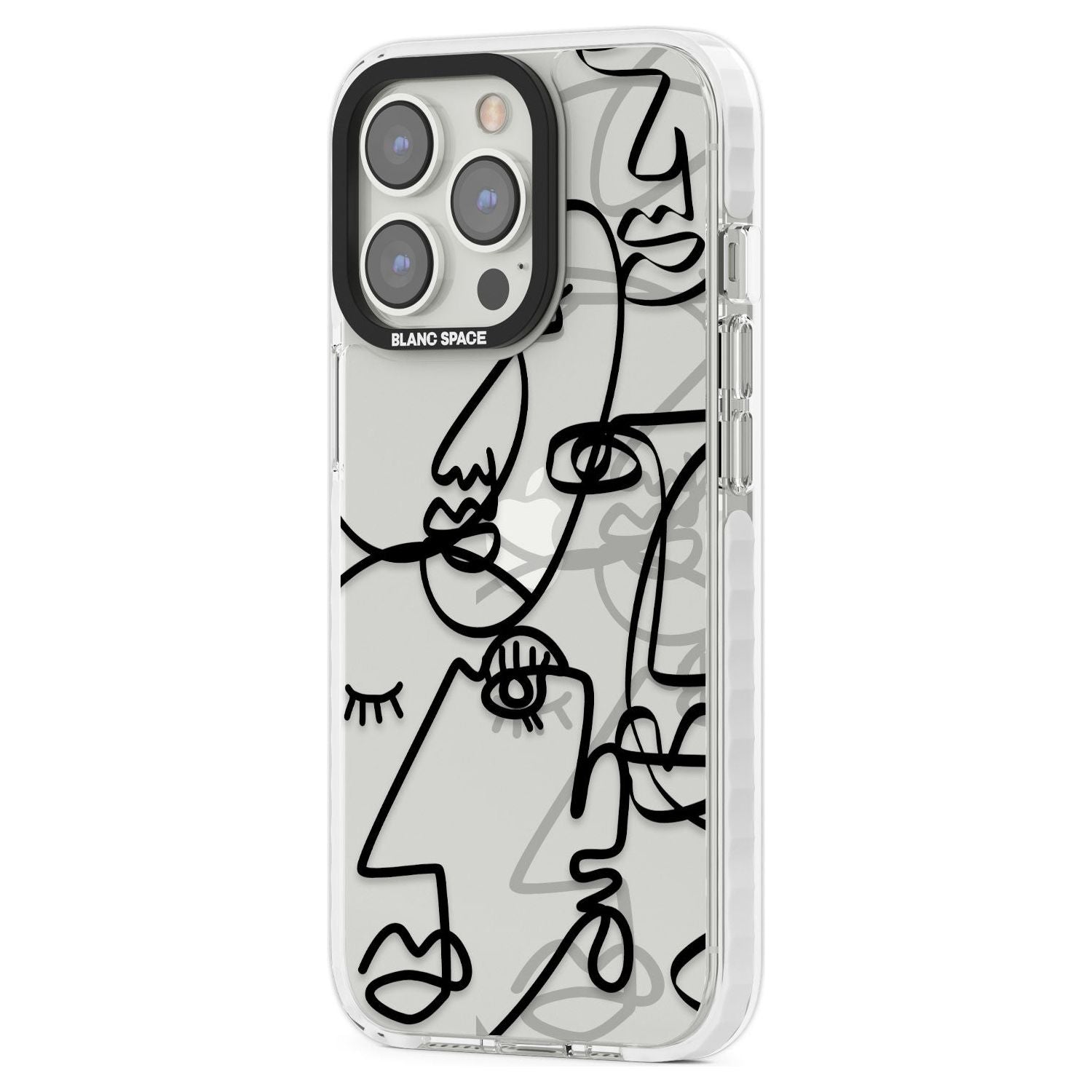 Abstract Continuous Line Faces Black on Clear