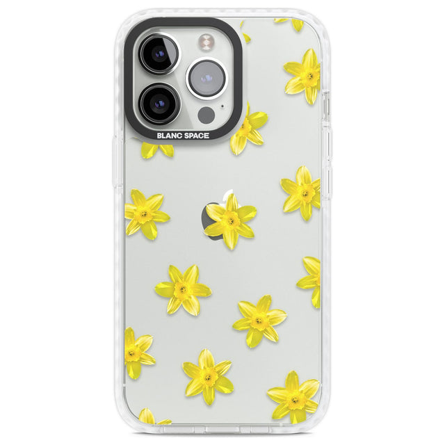 Daffodils Transparent Pattern Phone Case iPhone 13 Pro / Impact Case,iPhone 14 Pro / Impact Case,iPhone 15 Pro Max / Impact Case,iPhone 15 Pro / Impact Case Blanc Space