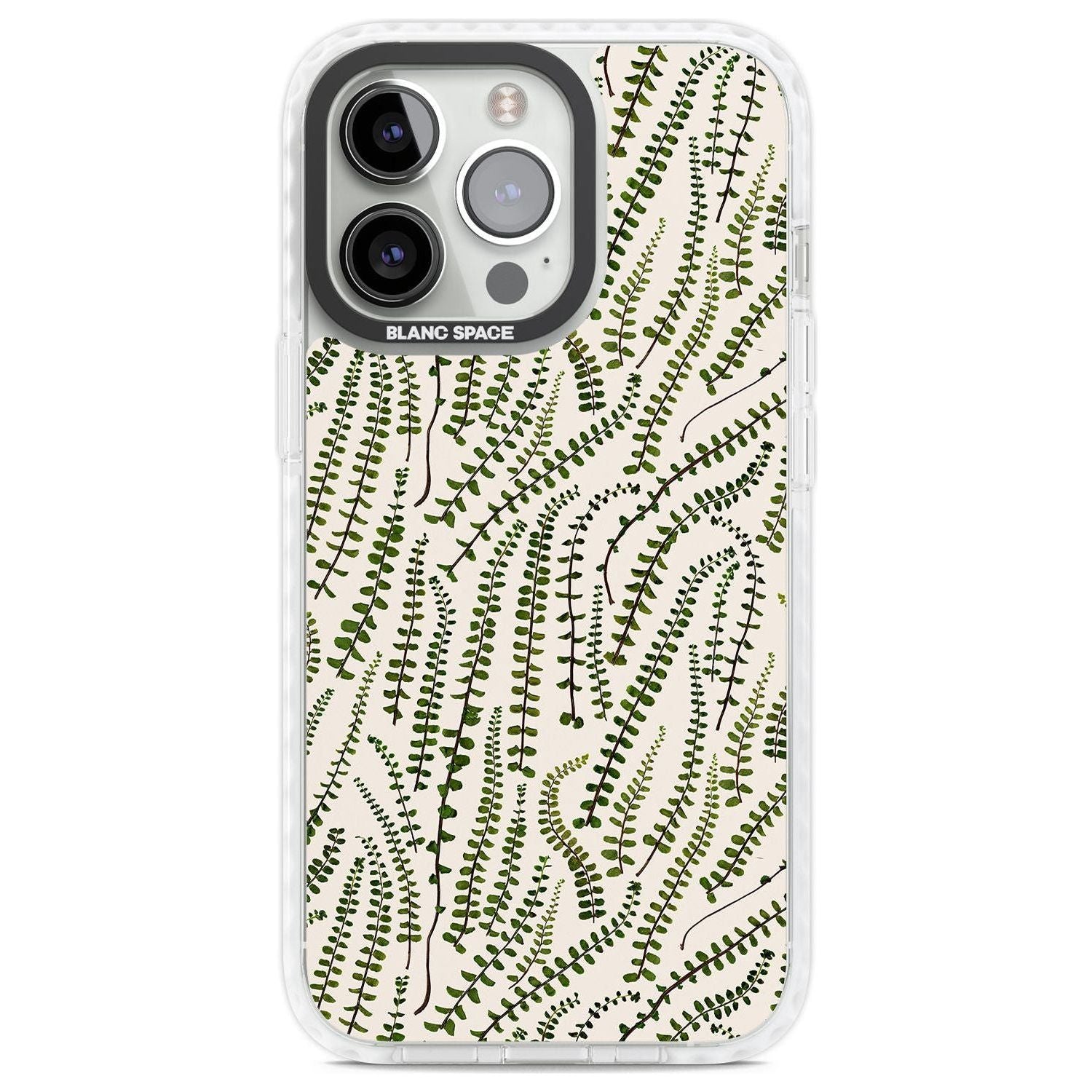 Fern Leaf Pattern Design - Cream Phone Case iPhone 13 Pro / Impact Case,iPhone 14 Pro / Impact Case,iPhone 15 Pro Max / Impact Case,iPhone 15 Pro / Impact Case Blanc Space