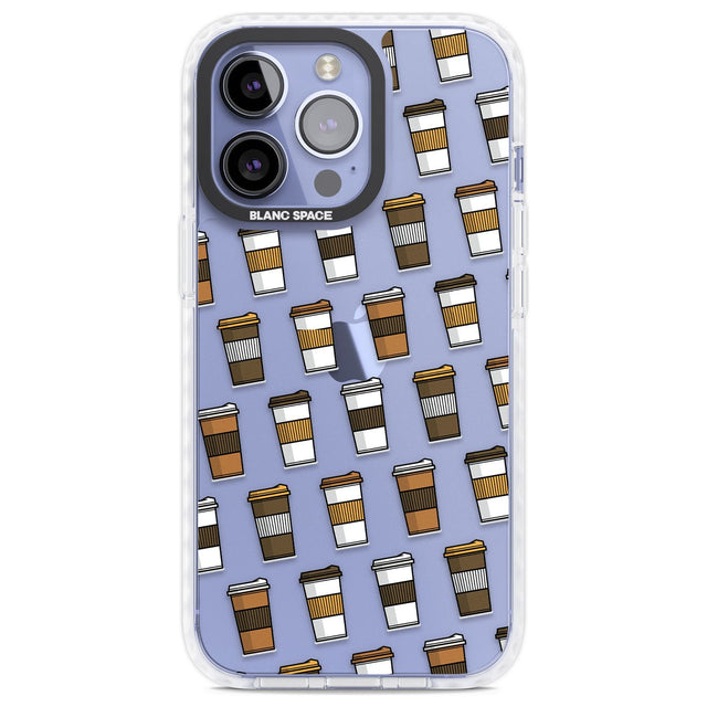 Coffee Cup Pattern Phone Case iPhone 13 Pro / Impact Case,iPhone 14 Pro / Impact Case,iPhone 15 Pro Max / Impact Case,iPhone 15 Pro / Impact Case Blanc Space