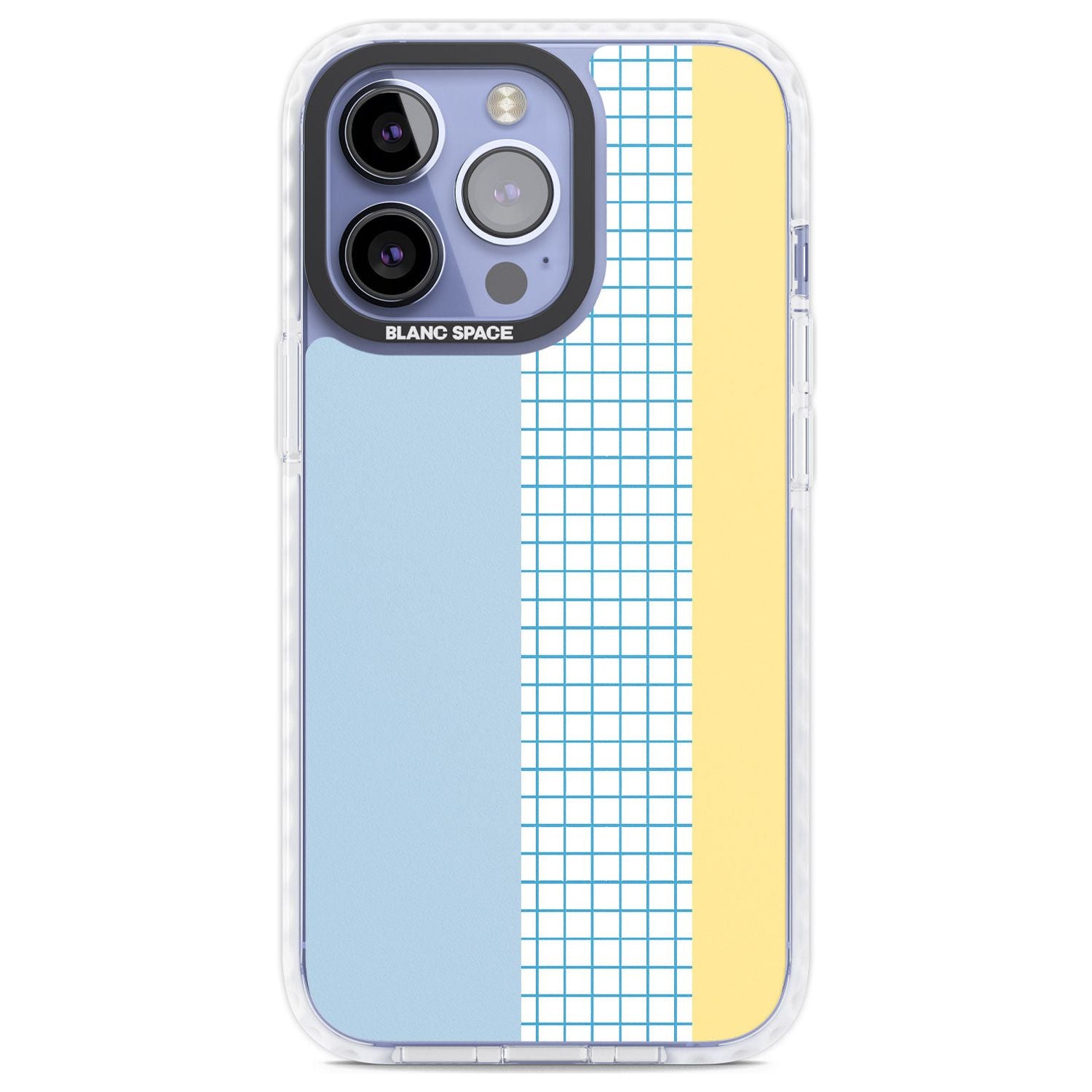 Abstract Grid Blue & Yellow Phone Case iPhone 13 Pro / Impact Case,iPhone 14 Pro / Impact Case,iPhone 15 Pro Max / Impact Case,iPhone 15 Pro / Impact Case Blanc Space