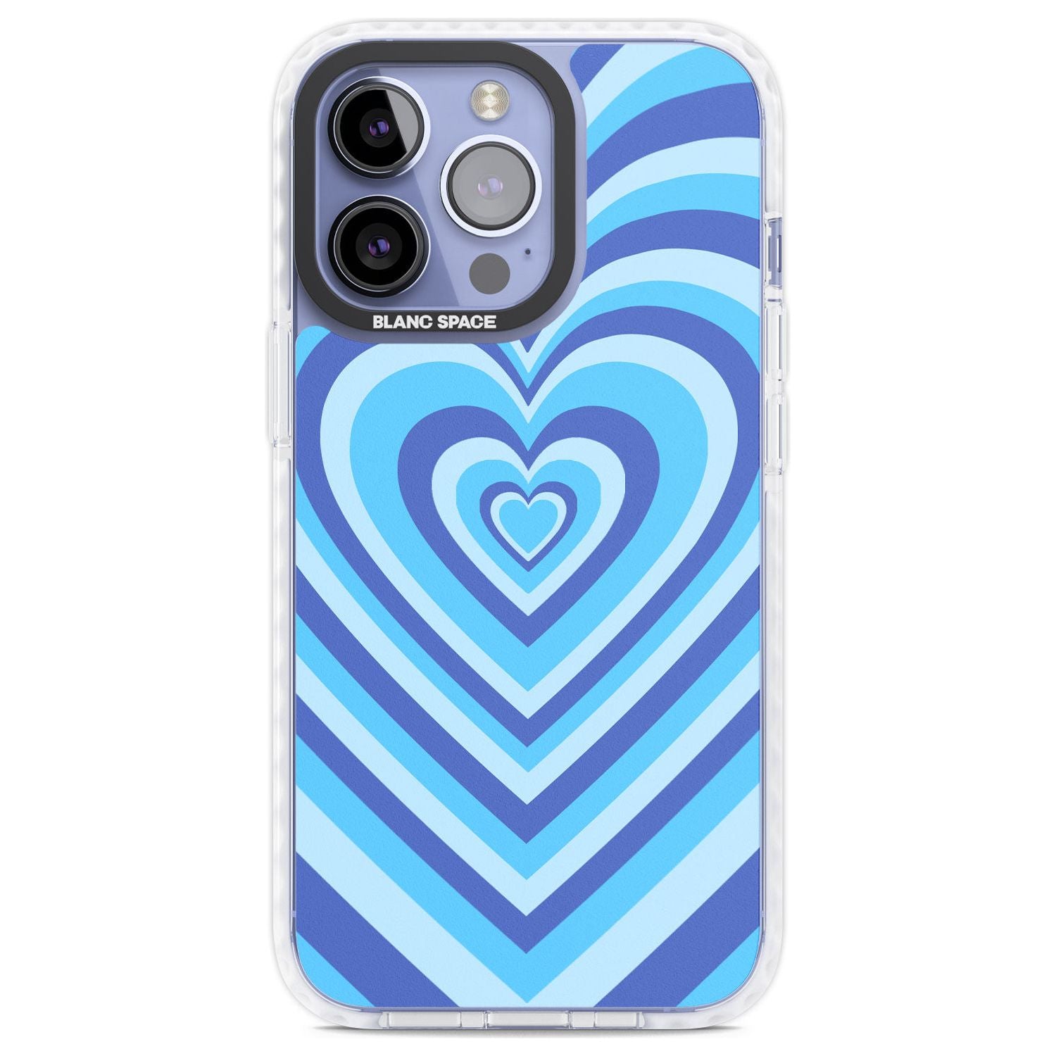 Blue Heart Illusion Phone Case iPhone 13 Pro / Impact Case,iPhone 14 Pro / Impact Case,iPhone 15 Pro Max / Impact Case,iPhone 15 Pro / Impact Case Blanc Space