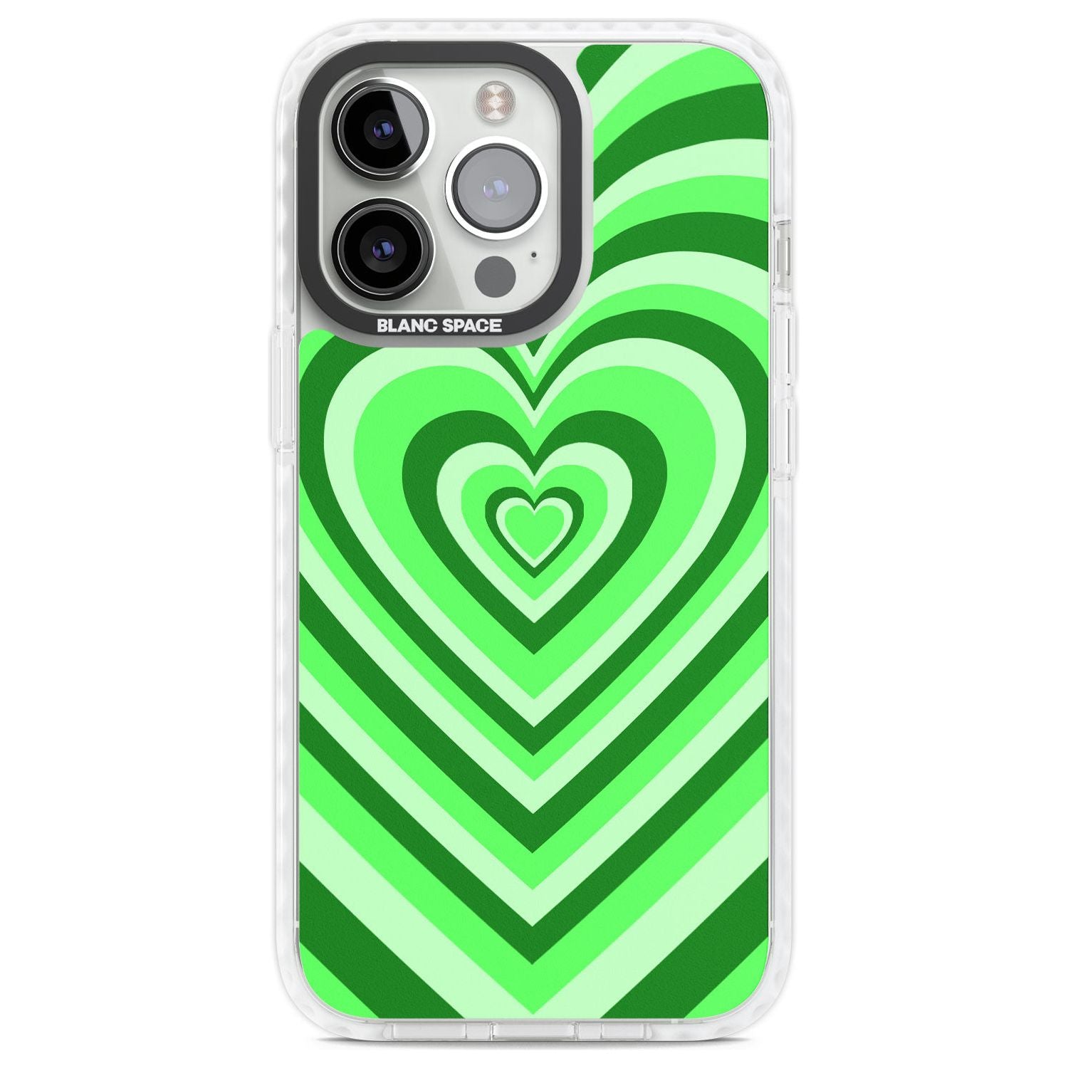 Green Heart Illusion Phone Case iPhone 13 Pro / Impact Case,iPhone 14 Pro / Impact Case,iPhone 15 Pro Max / Impact Case,iPhone 15 Pro / Impact Case Blanc Space