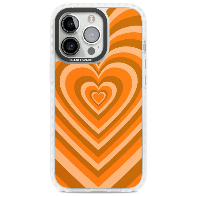 Orange Heart Illusion Phone Case iPhone 13 Pro / Impact Case,iPhone 14 Pro / Impact Case,iPhone 15 Pro Max / Impact Case,iPhone 15 Pro / Impact Case Blanc Space