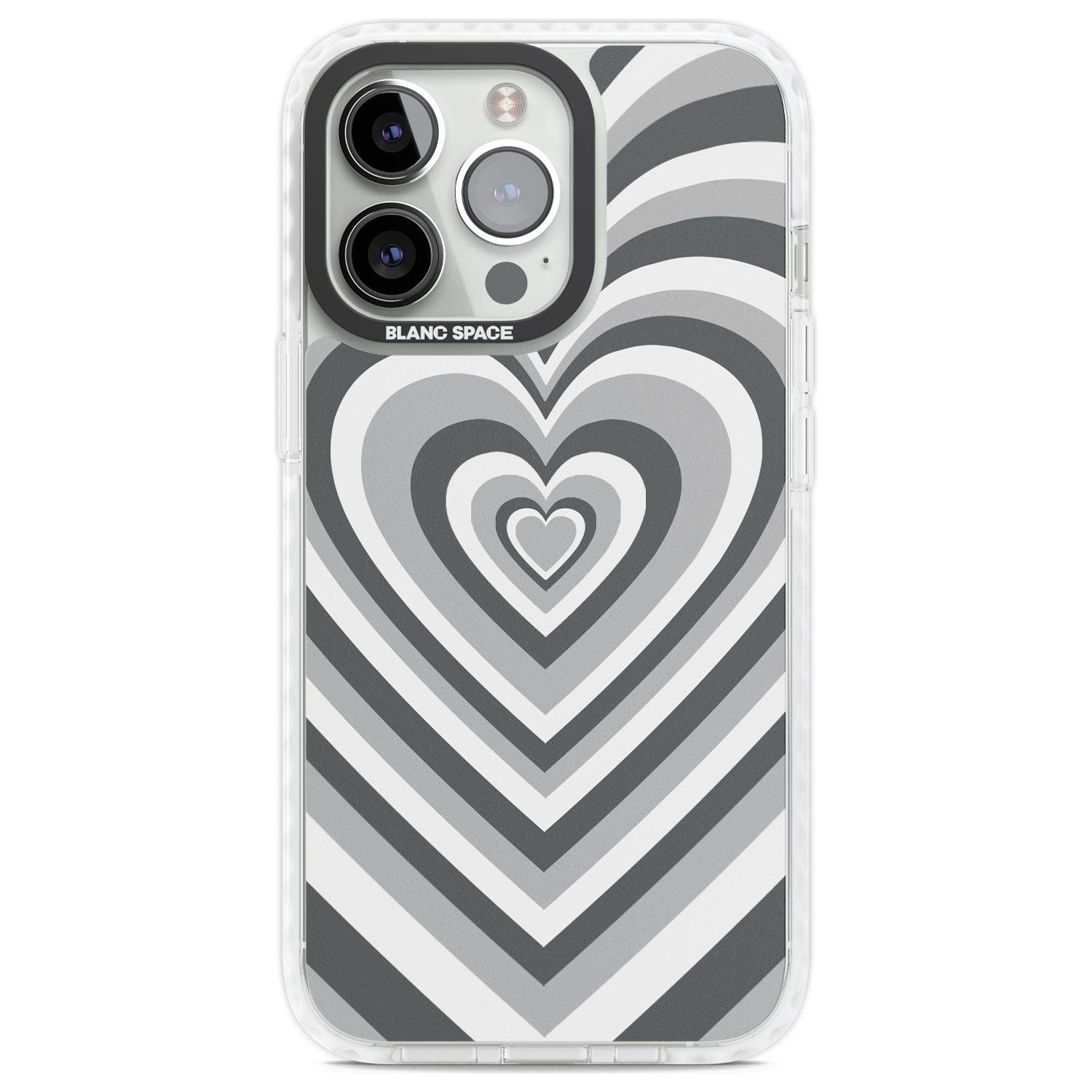 Monochrome Heart Illusion Phone Case iPhone 13 Pro / Impact Case,iPhone 14 Pro / Impact Case,iPhone 15 Pro Max / Impact Case,iPhone 15 Pro / Impact Case Blanc Space