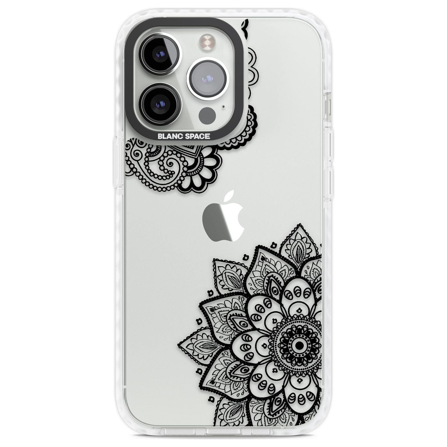 Black Henna Florals Phone Case iPhone 13 Pro / Impact Case,iPhone 14 Pro / Impact Case,iPhone 15 Pro Max / Impact Case,iPhone 15 Pro / Impact Case Blanc Space
