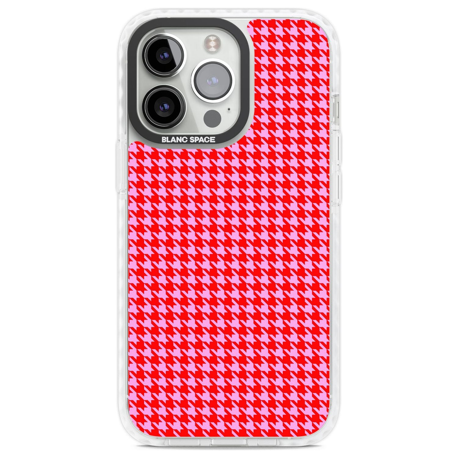 Neon Pink & Red Houndstooth Pattern Phone Case iPhone 13 Pro / Impact Case,iPhone 14 Pro / Impact Case,iPhone 15 Pro Max / Impact Case,iPhone 15 Pro / Impact Case Blanc Space
