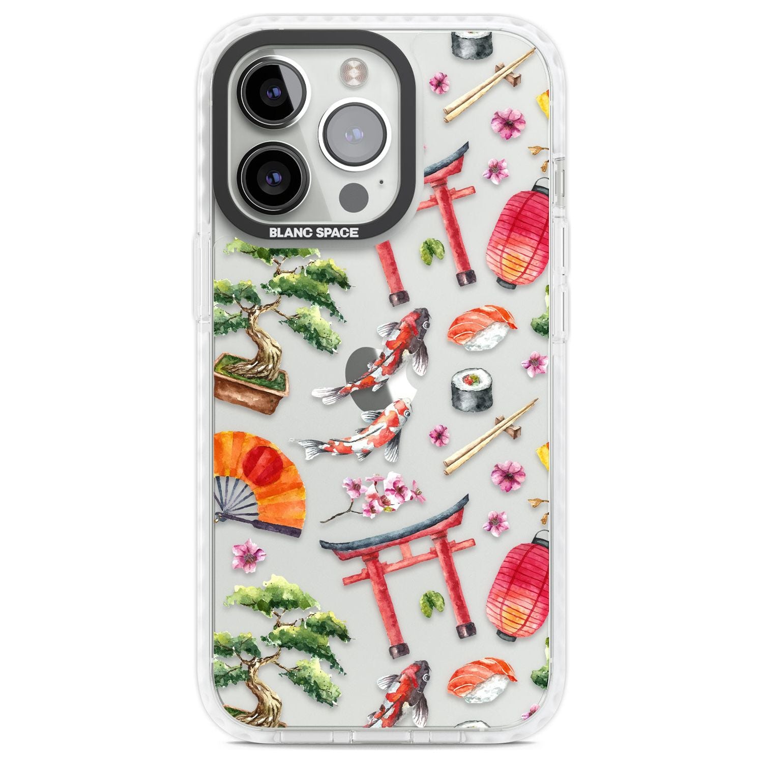 Mixed Japanese Watercolour Pattern Phone Case iPhone 13 Pro / Impact Case,iPhone 14 Pro / Impact Case,iPhone 15 Pro Max / Impact Case,iPhone 15 Pro / Impact Case Blanc Space