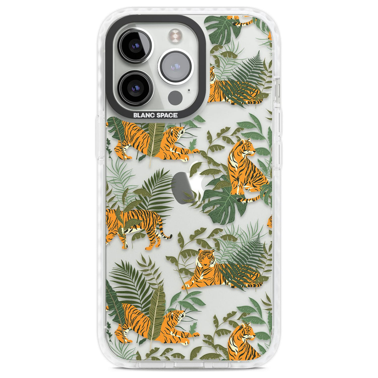 ClearTiger & Fern Jungle Cat Pattern Phone Case iPhone 13 Pro / Impact Case,iPhone 14 Pro / Impact Case,iPhone 15 Pro Max / Impact Case,iPhone 15 Pro / Impact Case Blanc Space