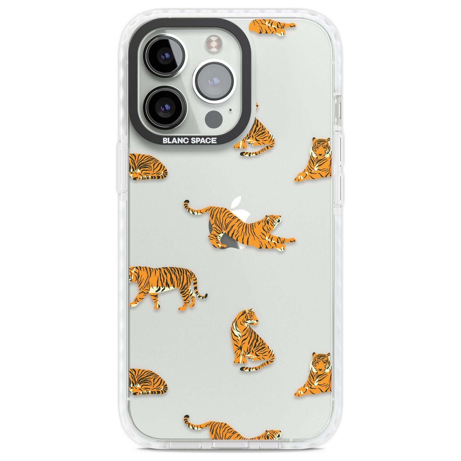Clear Tiger Jungle Cat Pattern Phone Case iPhone 13 Pro / Impact Case,iPhone 14 Pro / Impact Case,iPhone 15 Pro Max / Impact Case,iPhone 15 Pro / Impact Case Blanc Space