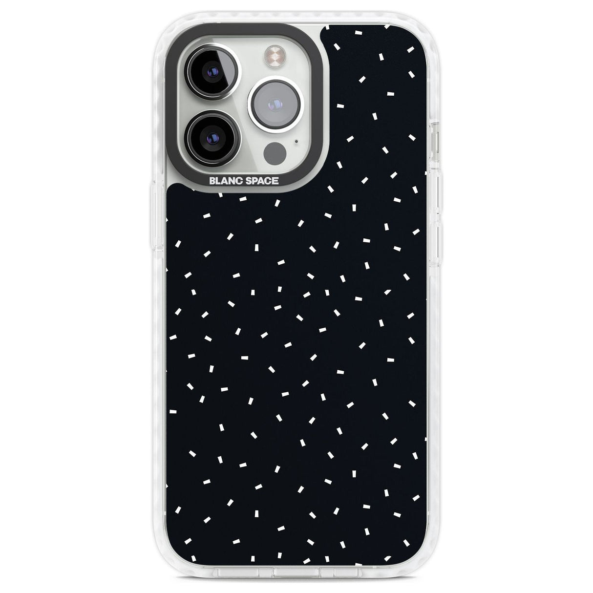 Confetti (Black) Phone Case iPhone 13 Pro / Impact Case,iPhone 14 Pro / Impact Case,iPhone 15 Pro / Impact Case,iPhone 15 Pro Max / Impact Case Blanc Space