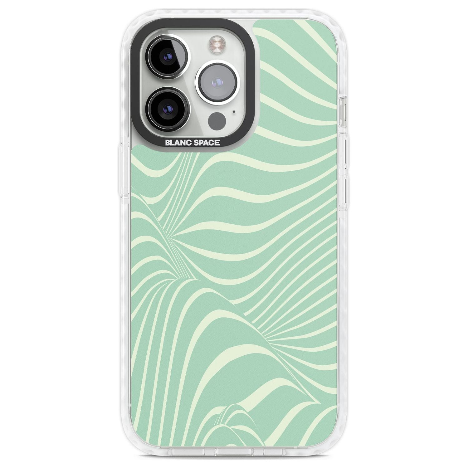 Mint Green Distorted Line Phone Case iPhone 13 Pro / Impact Case,iPhone 14 Pro / Impact Case,iPhone 15 Pro / Impact Case,iPhone 15 Pro Max / Impact Case Blanc Space