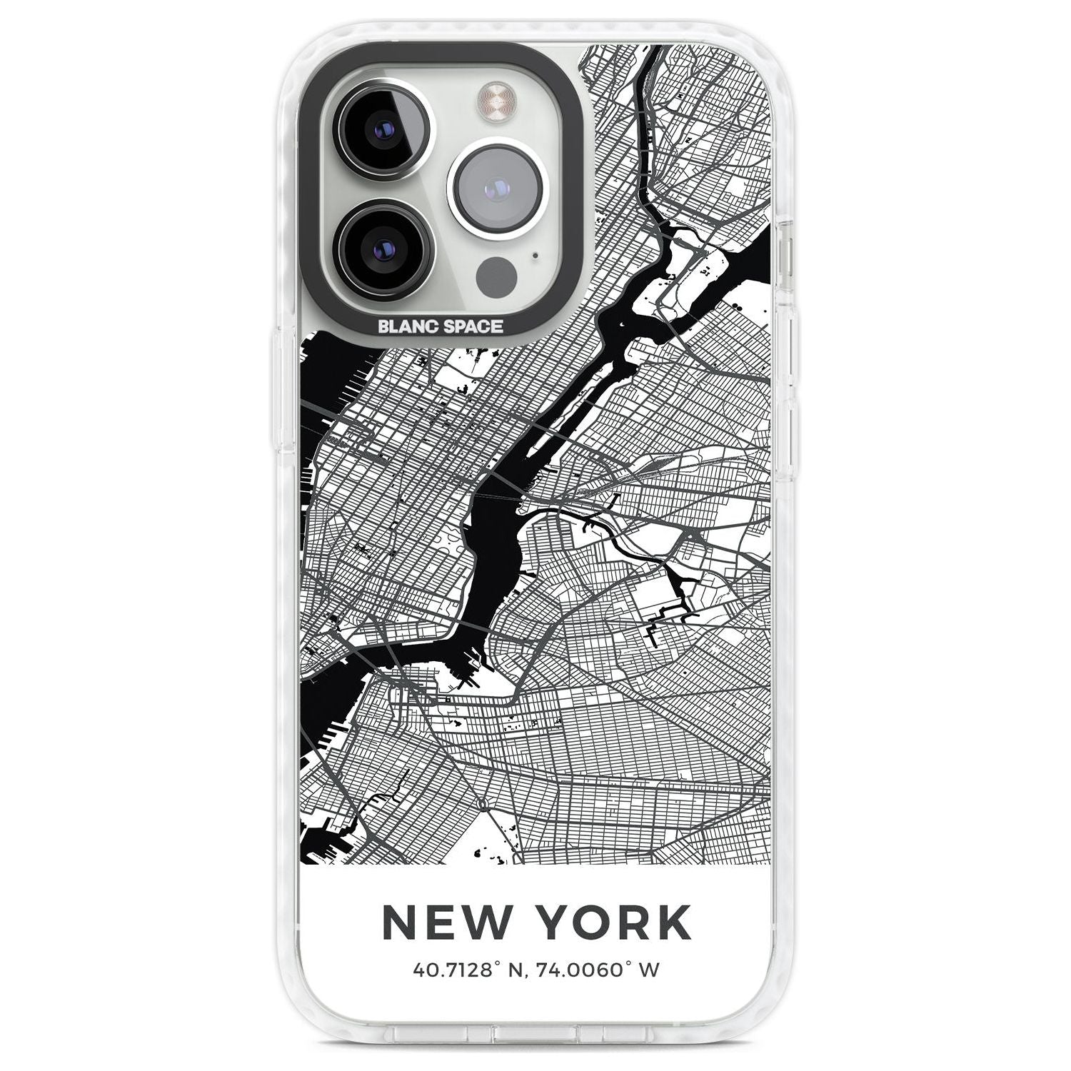 Map of New York, New York Phone Case iPhone 13 Pro / Impact Case,iPhone 14 Pro / Impact Case,iPhone 15 Pro Max / Impact Case,iPhone 15 Pro / Impact Case Blanc Space