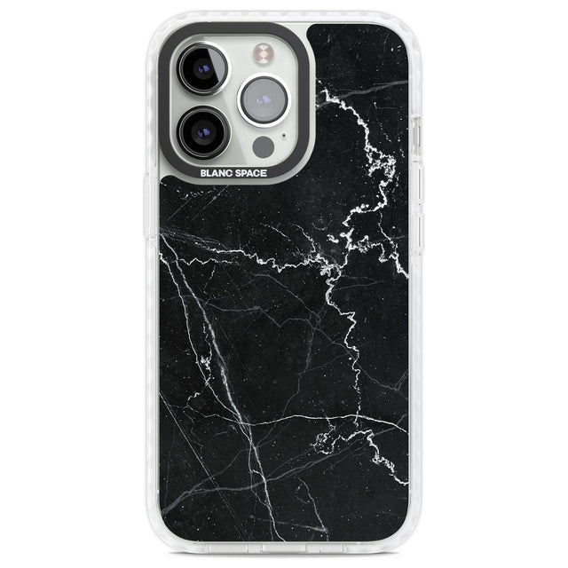 Bold Black Marble with White Texture Phone Case iPhone 13 Pro / Impact Case,iPhone 14 Pro / Impact Case,iPhone 15 Pro / Impact Case,iPhone 15 Pro Max / Impact Case Blanc Space