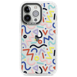 Colourful Squiggles Memphis Retro Pattern Design Phone Case iPhone 13 Pro / Impact Case,iPhone 14 Pro / Impact Case,iPhone 15 Pro Max / Impact Case,iPhone 15 Pro / Impact Case Blanc Space