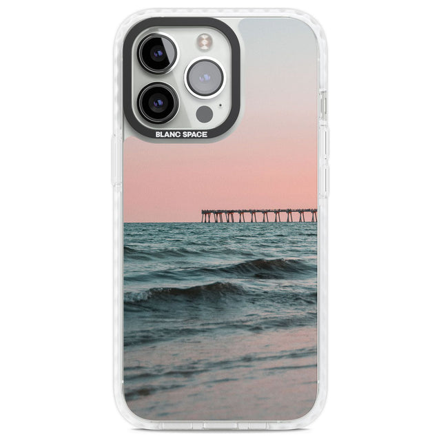 Beach Pier Photograph Phone Case iPhone 13 Pro / Impact Case,iPhone 14 Pro / Impact Case,iPhone 15 Pro Max / Impact Case,iPhone 15 Pro / Impact Case Blanc Space