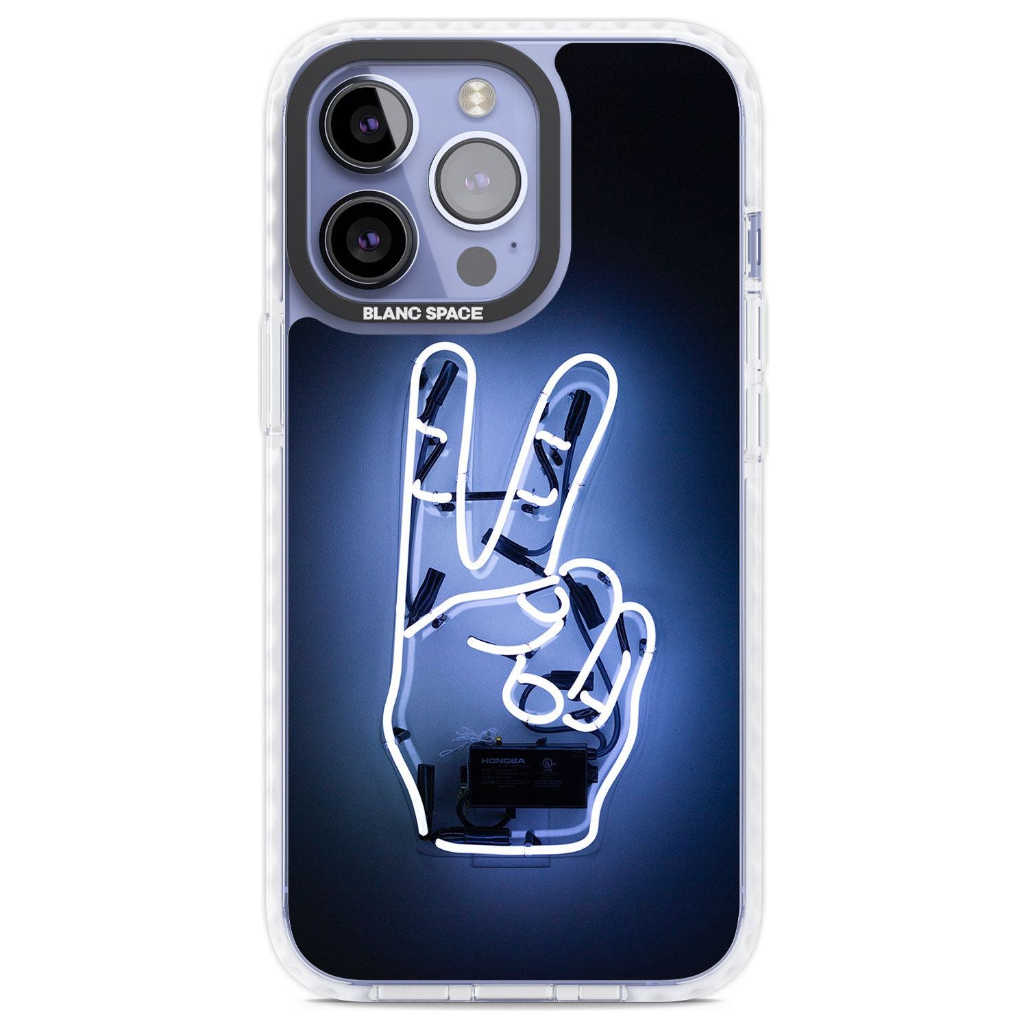 Peace Sign Hand Neon Sign Phone Case iPhone 13 Pro / Impact Case,iPhone 14 Pro / Impact Case,iPhone 15 Pro Max / Impact Case,iPhone 15 Pro / Impact Case Blanc Space