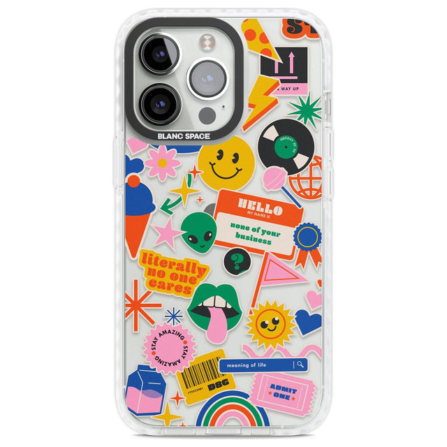 Nostalgic Stickers #1 Phone Case iPhone 13 Pro / Impact Case,iPhone 14 Pro / Impact Case,iPhone 15 Pro Max / Impact Case,iPhone 15 Pro / Impact Case Blanc Space