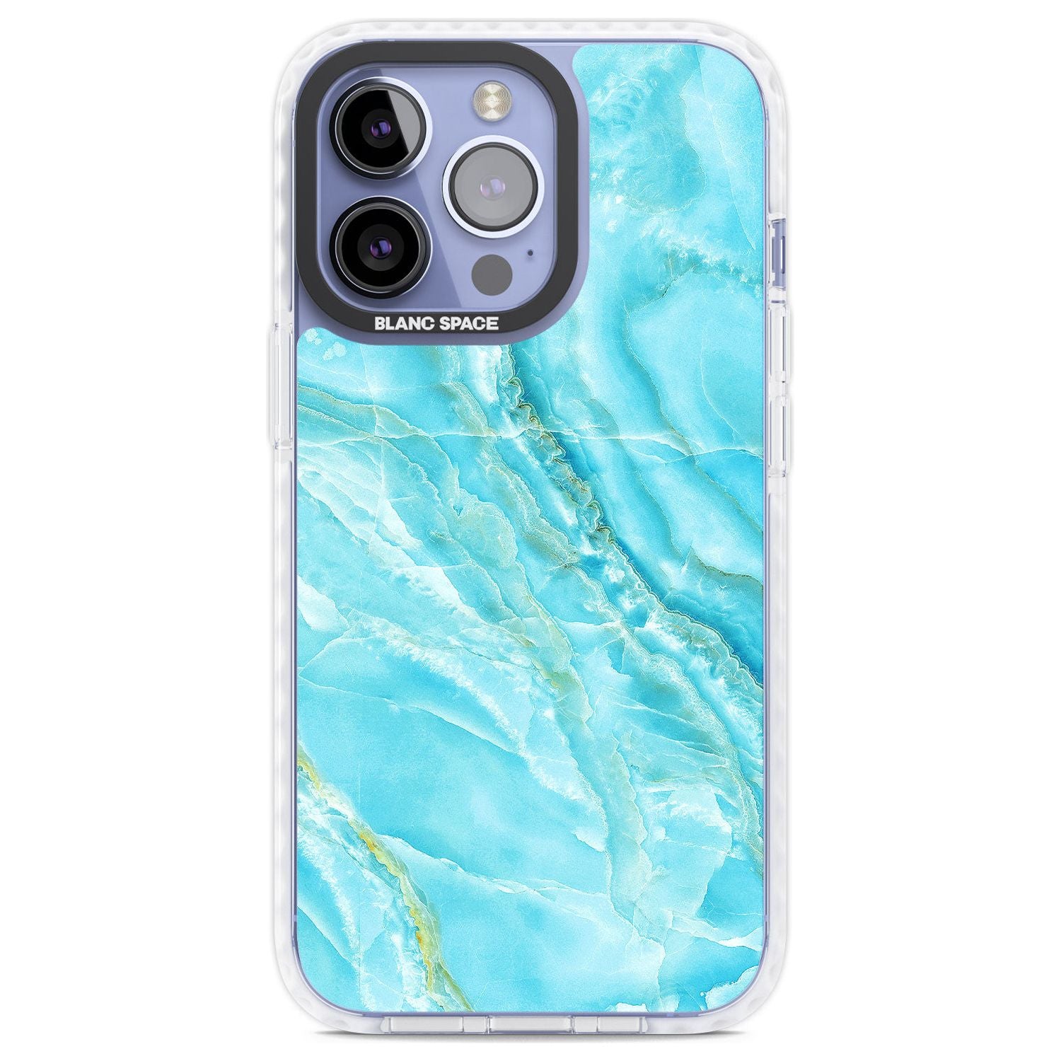 Bright Blue Onyx Marble Phone Case iPhone 13 Pro / Impact Case,iPhone 14 Pro / Impact Case,iPhone 15 Pro Max / Impact Case,iPhone 15 Pro / Impact Case Blanc Space