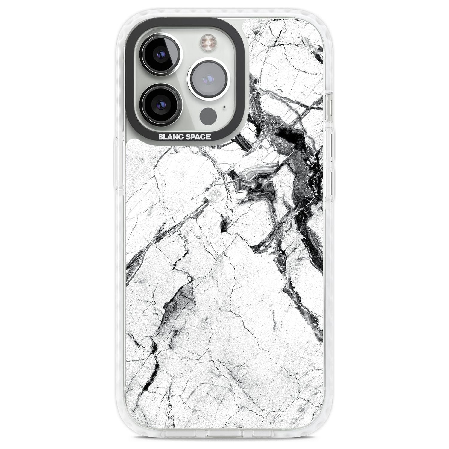 Black & White Stormy Marble Phone Case iPhone 13 Pro / Impact Case,iPhone 14 Pro / Impact Case,iPhone 15 Pro Max / Impact Case,iPhone 15 Pro / Impact Case Blanc Space