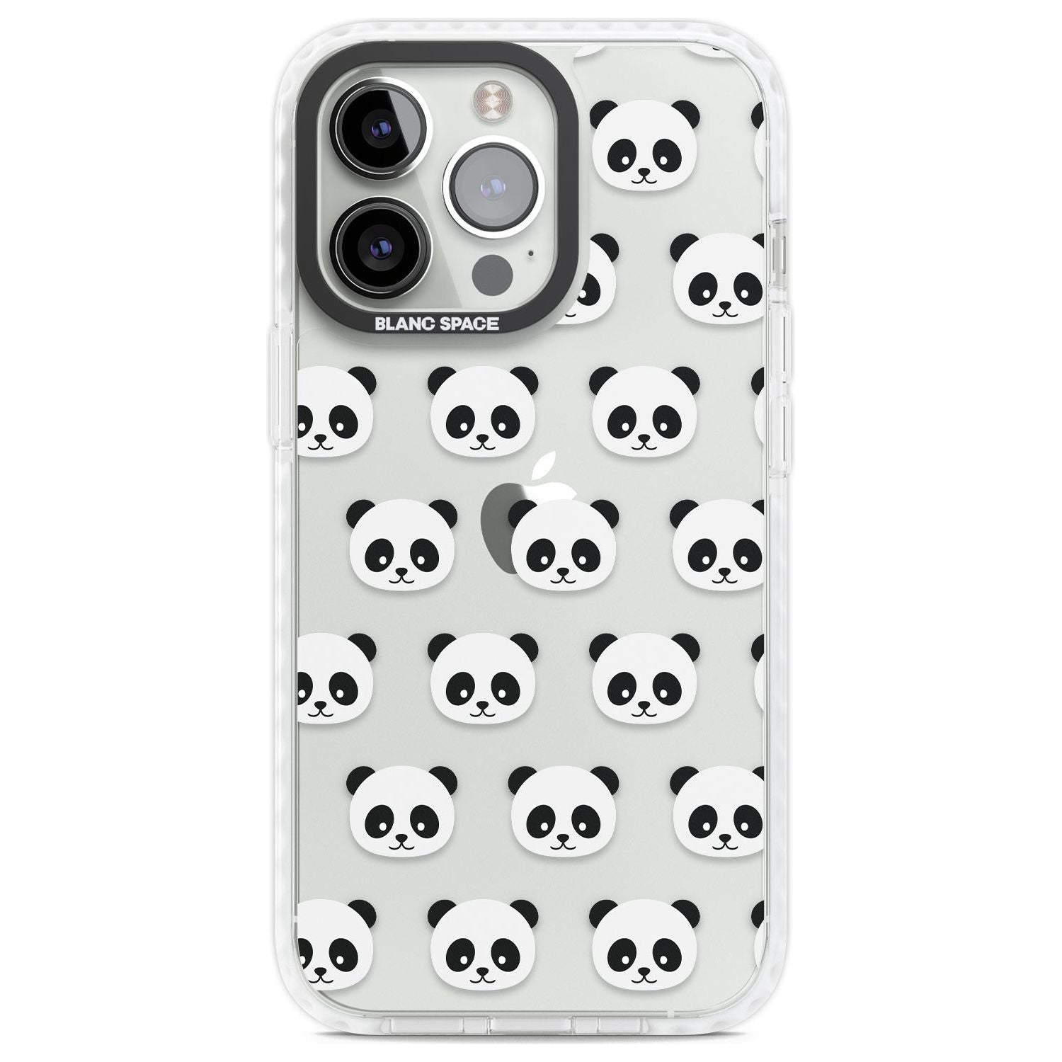 Panda Face Pattern Phone Case iPhone 13 Pro / Impact Case,iPhone 14 Pro / Impact Case,iPhone 15 Pro Max / Impact Case,iPhone 15 Pro / Impact Case Blanc Space