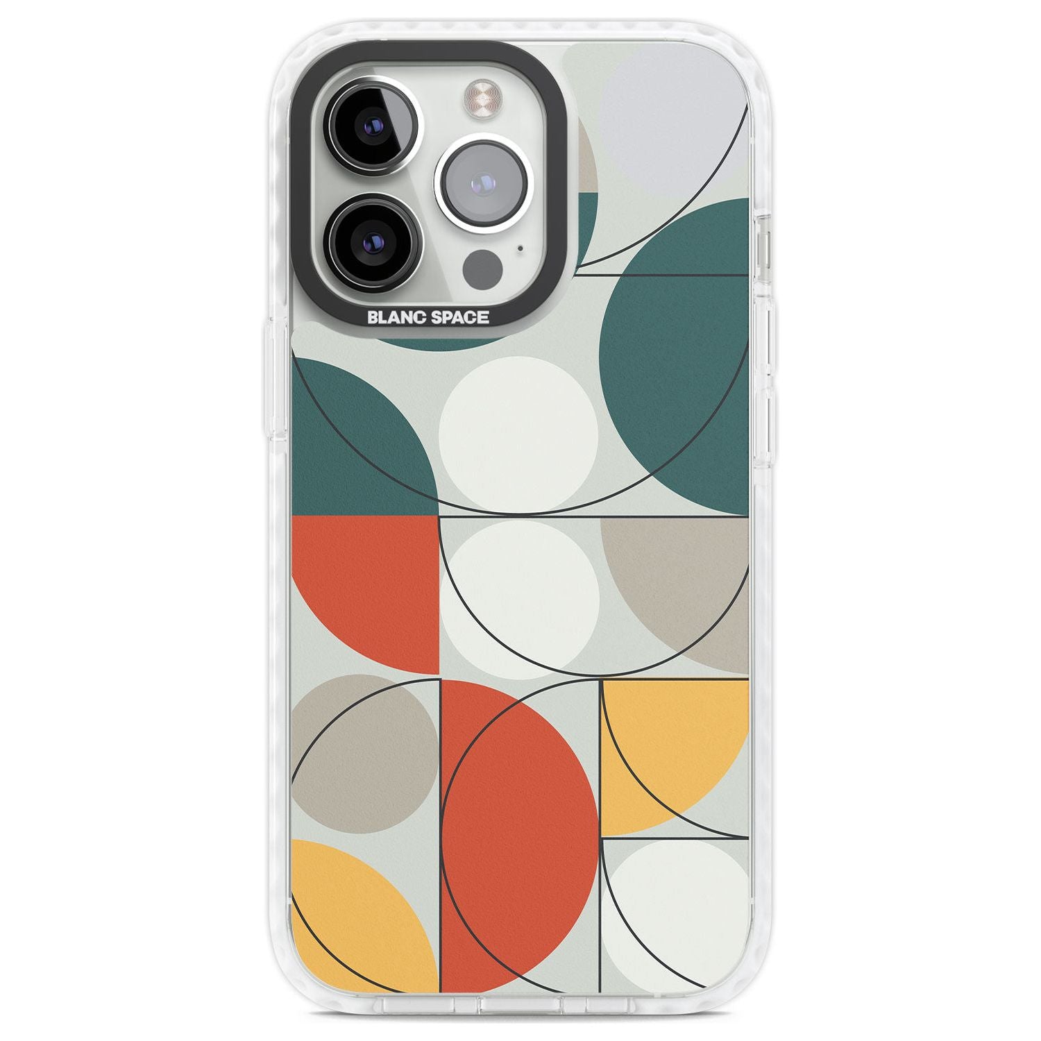 Abstract Half Circles Phone Case iPhone 13 Pro / Impact Case,iPhone 14 Pro / Impact Case,iPhone 15 Pro Max / Impact Case,iPhone 15 Pro / Impact Case Blanc Space
