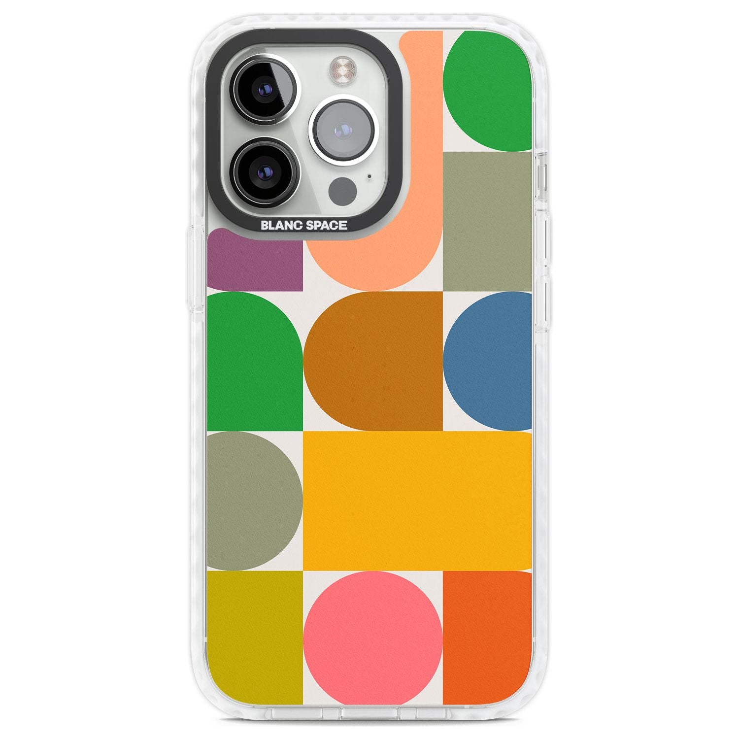 Abstract Retro Shapes: Rainbow Mix Phone Case iPhone 13 Pro / Impact Case,iPhone 14 Pro / Impact Case,iPhone 15 Pro Max / Impact Case,iPhone 15 Pro / Impact Case Blanc Space