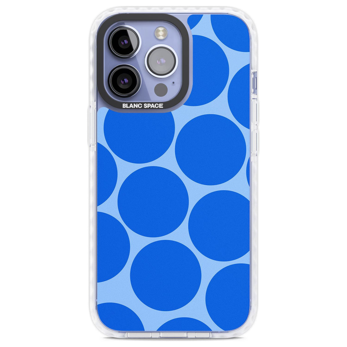 Abstract Retro Shapes: Blue Dots Phone Case iPhone 13 Pro / Impact Case,iPhone 14 Pro / Impact Case,iPhone 15 Pro Max / Impact Case,iPhone 15 Pro / Impact Case Blanc Space
