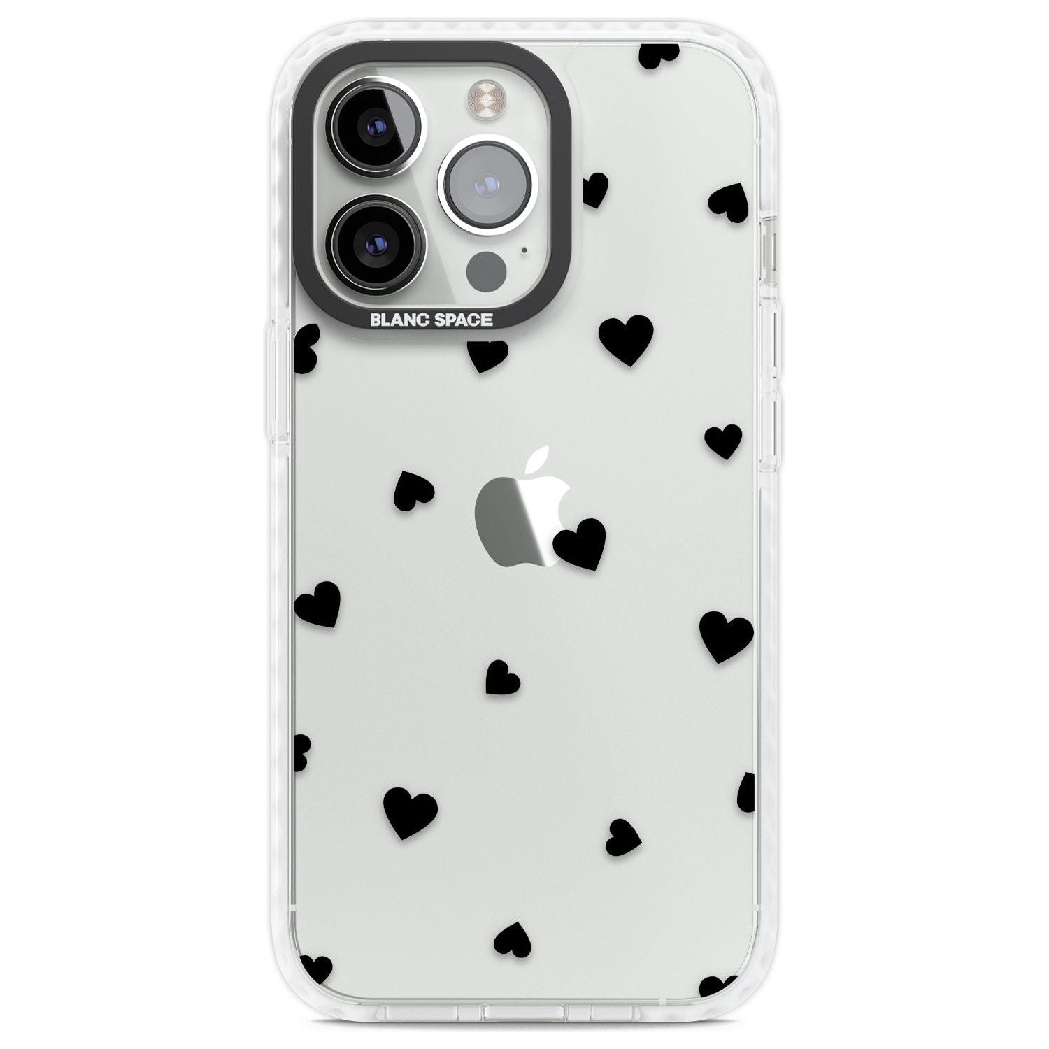 Black Hearts Pattern Phone Case iPhone 13 Pro / Impact Case,iPhone 14 Pro / Impact Case,iPhone 15 Pro Max / Impact Case,iPhone 15 Pro / Impact Case Blanc Space