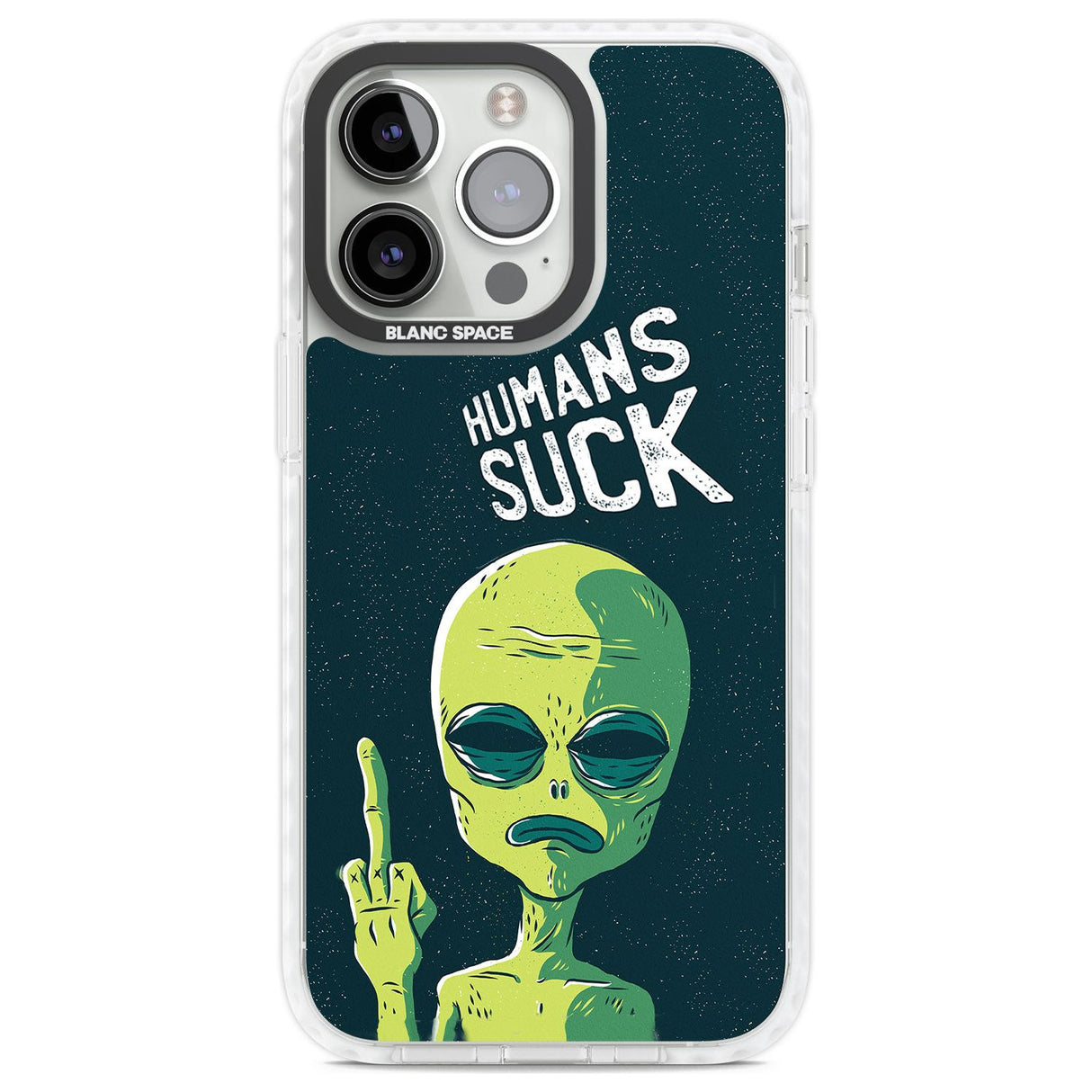 Humans Suck Alien Phone Case iPhone 13 Pro / Impact Case,iPhone 14 Pro / Impact Case,iPhone 15 Pro / Impact Case,iPhone 15 Pro Max / Impact Case Blanc Space
